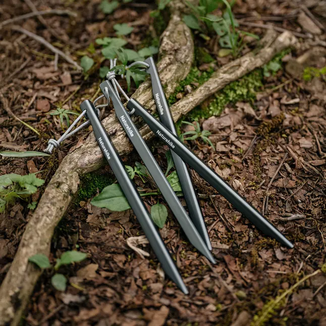 Кілки туристичні полегшені Naturehike CNK2650PJ014, V-подібні, 14 см, 6 шт, сірий — Photo 4