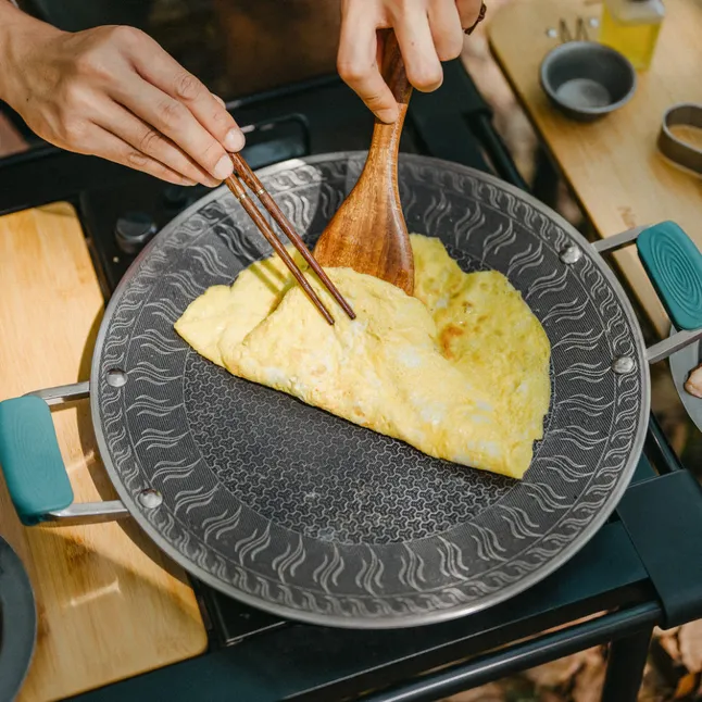 Сковорода з нержавіючої сталі з силіконовими ручками Naturehike CNK2550CF011, 34 х 34 см — Photo 6