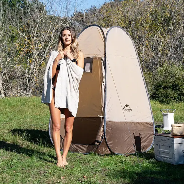 Намет-душ Naturehike Utility Tent 210T polyester NH17Z002-P, коричневий — Photo 3