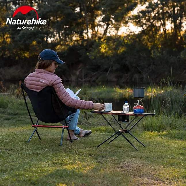 Cтіл розкладний полегшений Naturehike NH19Z027-Z, сітка/ алюміній, чорний — Photo 1