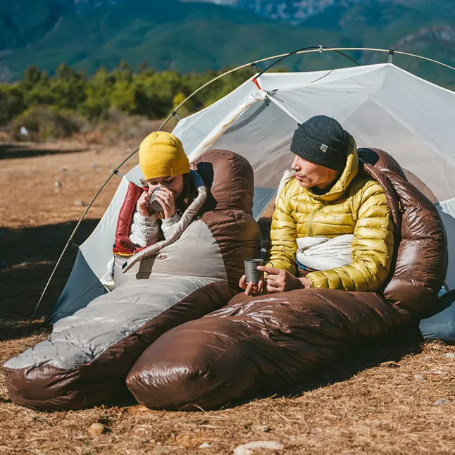 Спальник з натуральним пухом Naturehike Snowbird CNK2550WS014 SP550, p-р L, коричневий 992 г — Photo 2