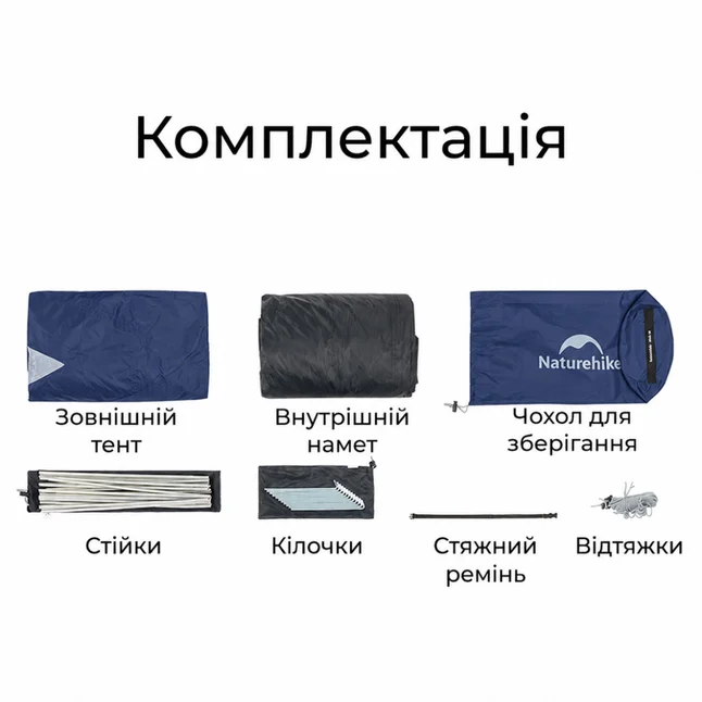 Намет тримісний Naturehike Bleik Series Tent CNK2550WS038, блакитний — Photo 4