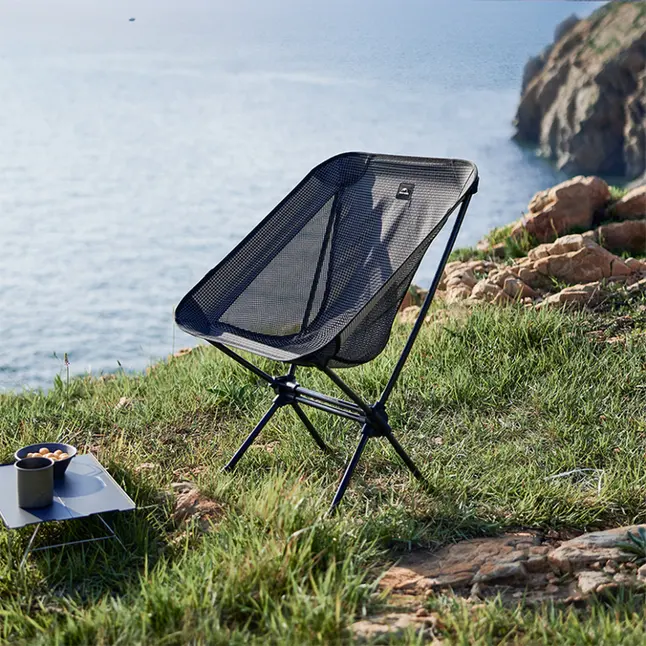 Стул складной Naturehike Moon YL08 NH20JJ027, 600D Oxford / алюминий, черный — Photo 1