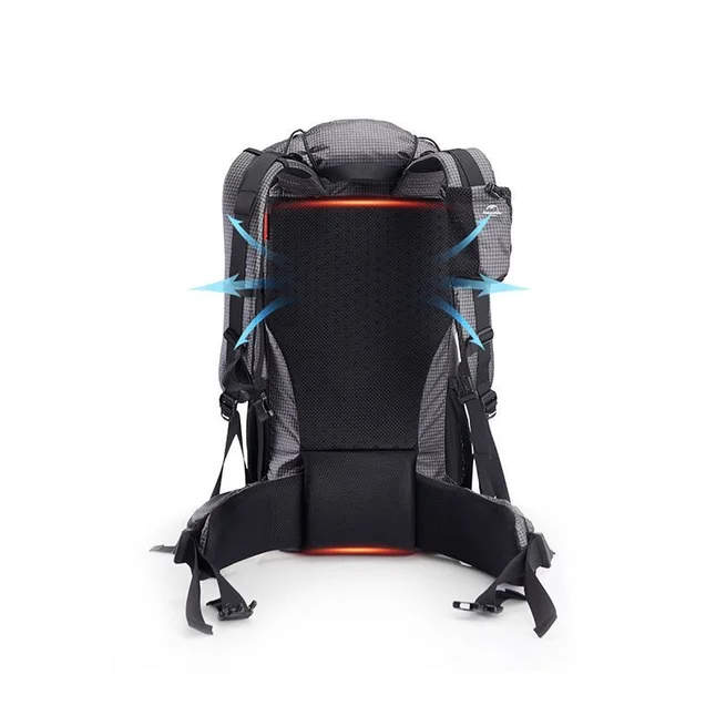 Рюкзак туристичний Naturehike Rock NH19BP095, 60+5 л, графіт в клітинку — Photo 3