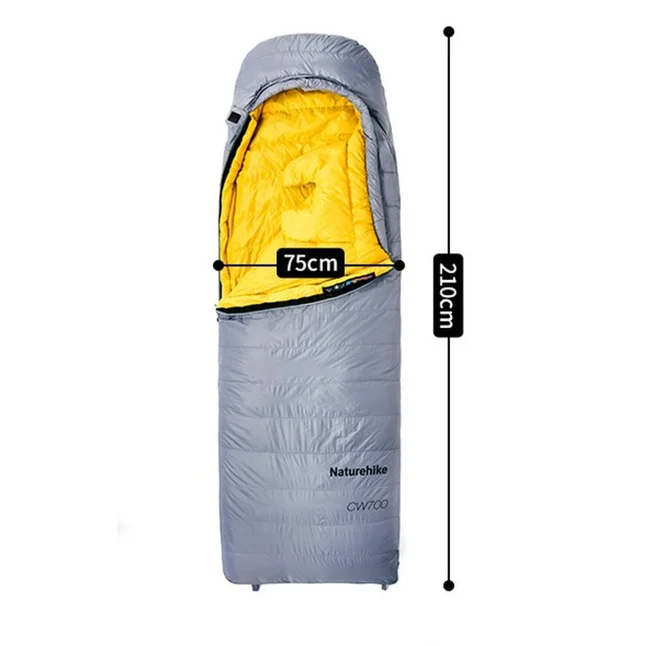 Спальник з натуральним пухом Naturehike CW700 CNK2450WS048, p-р M, жовто-сірий — Photo 3