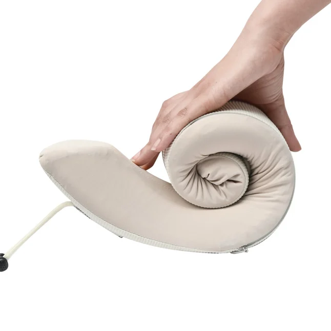 Подушка бавовняна для шиї, з пам'яттю Naturehike CNK2450WS019, бежева — Photo 2