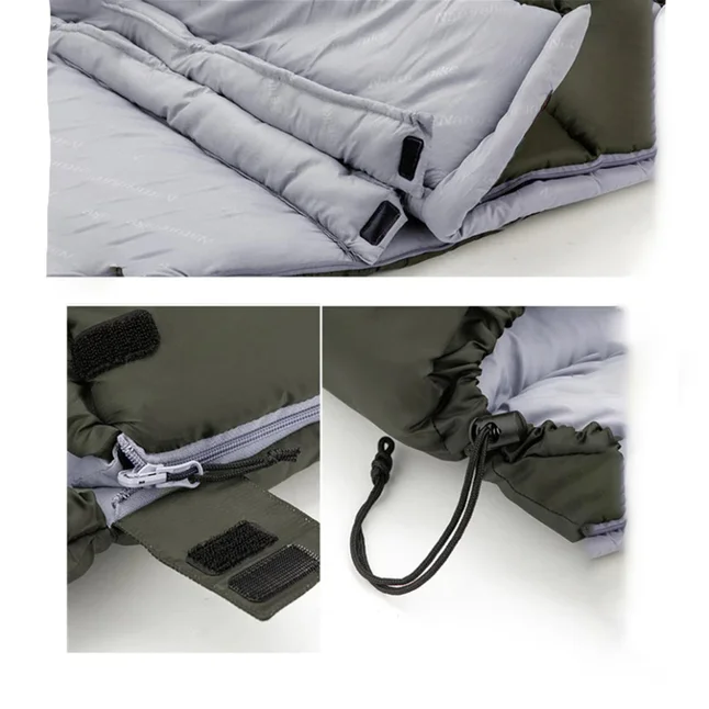 Спальник с капюшоном Naturehike U150 NH20MSD07, (11°C), левый, зеленый — Photo 2