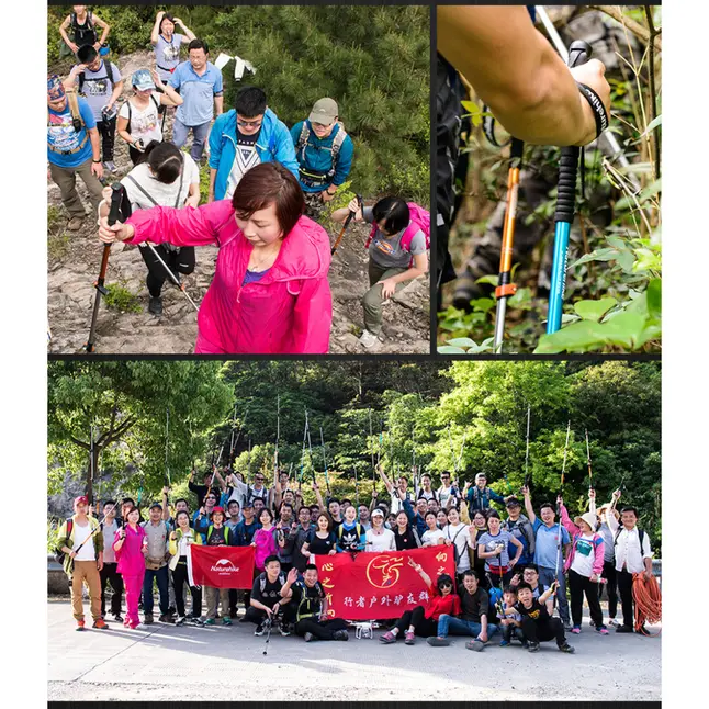 Трекінгова палиця 3-сек. Naturehike Women 6061 AL NH17D001-Z, 57-120 см, алюміній, золотиста — Photo 9