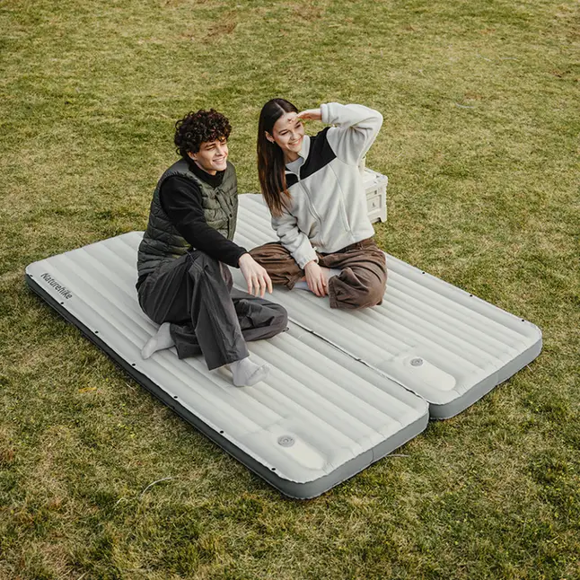 Матрац туристичний надувний одномісний Naturehike CNK2450WS034, 198х68х9.5 см, білий, для кемпінгу із мішком для надування — Photo 3