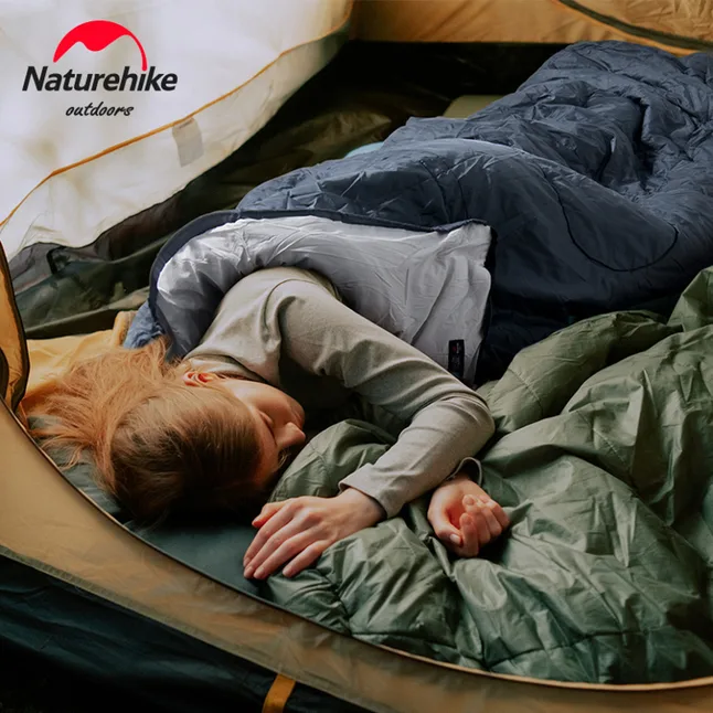 Спальник з капюшоном та закругленим дном Naturehike Y150 NH21MSD08 лівий, темно-блакитний — Photo 3