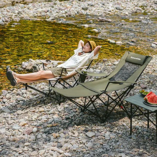 Крісло-шезлонг складане Naturehike CNK2550JJ023 Nightfall T05, сталь, хакі — Photo 4