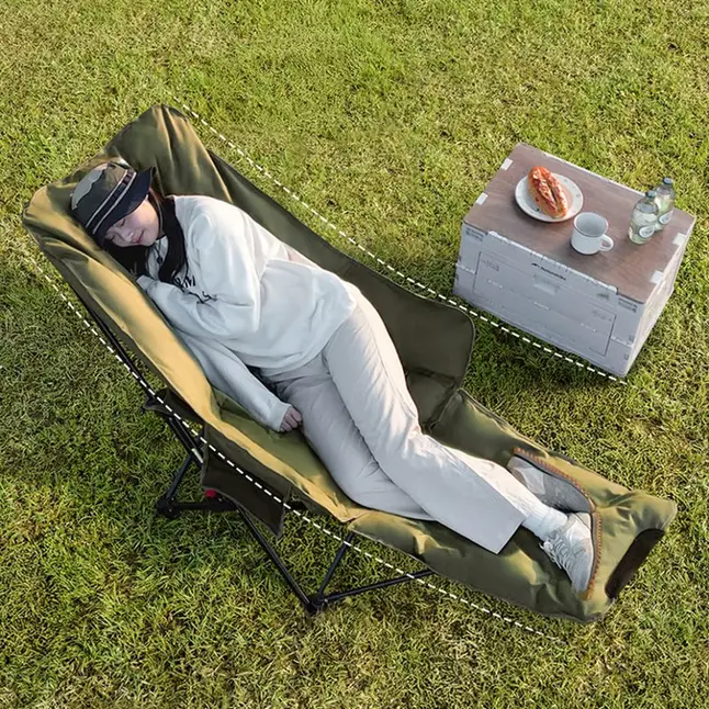 Кресло туристическое складное с подставкой для ног Naturehike Sea Star 001 CNK2450JJ020, хаки — Photo 2