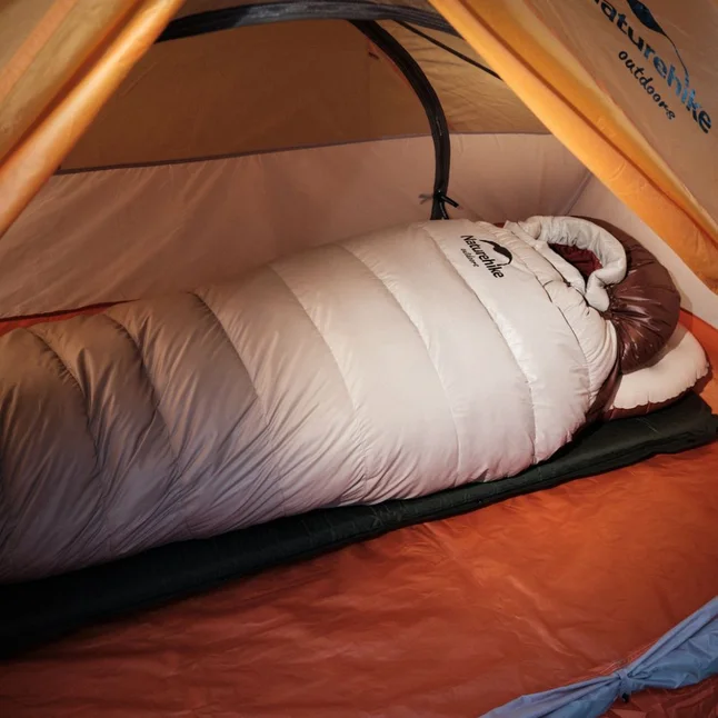 Спальник з натуральним пухом Naturehike Snowbird NH20YD001, p-р L, коричневий 720 г — Photo 16