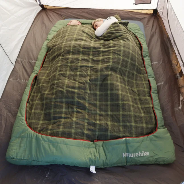 Спальный мешок двухместный с подушками Naturehike CNK2350WS019, зеленый — Photo 5