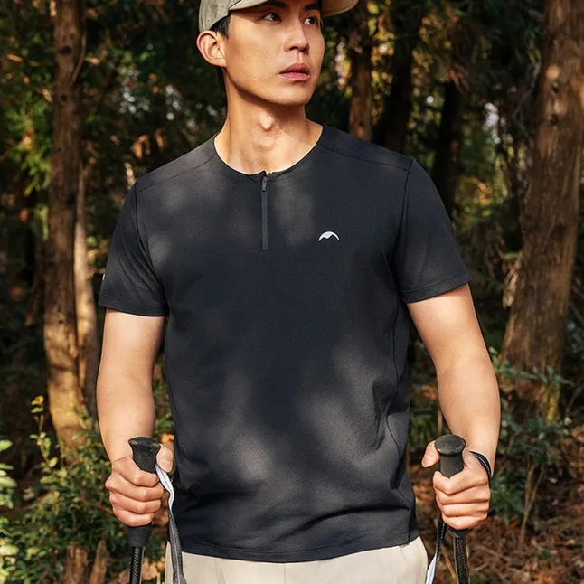 Футболка-поло чоловіча вологовідвідна Naturehike CYY2620FS011, XXL, чорний — Photo 2