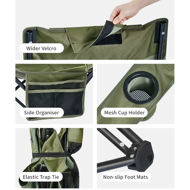 Крісло-шезлонг складане Naturehike CNK2550JJ023 Nightfall T05, сталь, хакі — Photo 16