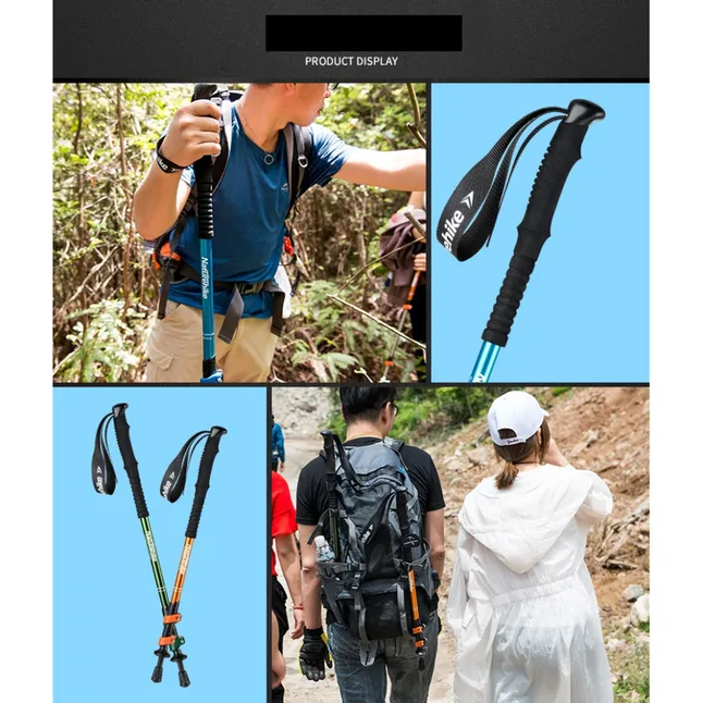 Трекінгова палиця 3-сек. Naturehike Women 6061 AL NH17D001-Z, 57-120 см, алюміній, золотиста — Photo 8
