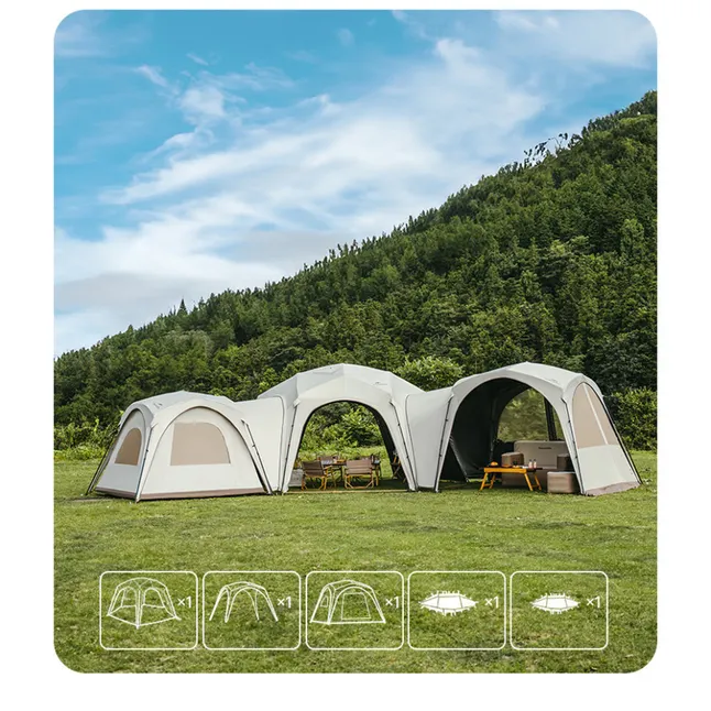 Тент для кемпінгу Naturehike CNK230WS014, 4.6 м * 4,0 м, бежевий — Photo 4