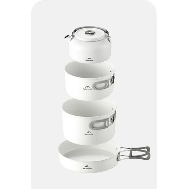 Чайник з керамічним антипригарним покриттям Naturehike CNK2450CF013 0,8 л, алюміній, білий — Photo 1
