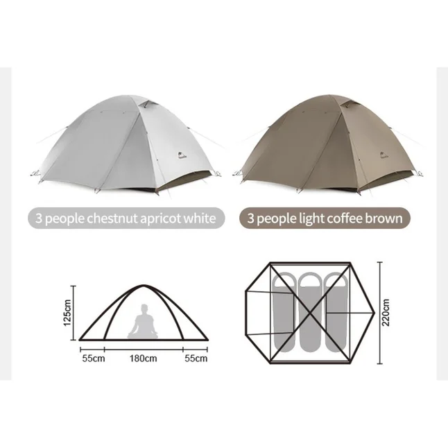 Палатка трехместная Naturehike Greek Style CNK2300ZP024 светло
