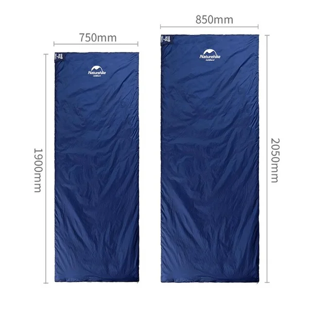 Спальник надлегкий Naturehike Ultra light LW 180 NH15S003-D, (20 ° c), p-p m, лівий, Блакитний — Photo 1