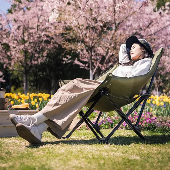 Крісло туристичне складане з високою спинкою Naturehike CNK2450JJ020, зелений — Photo 3