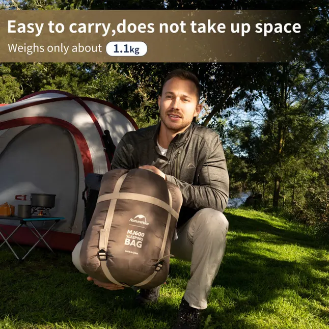 Спальник з капюшоном Naturehike MJ600 CNK2300SD014, коричневий — Photo 2