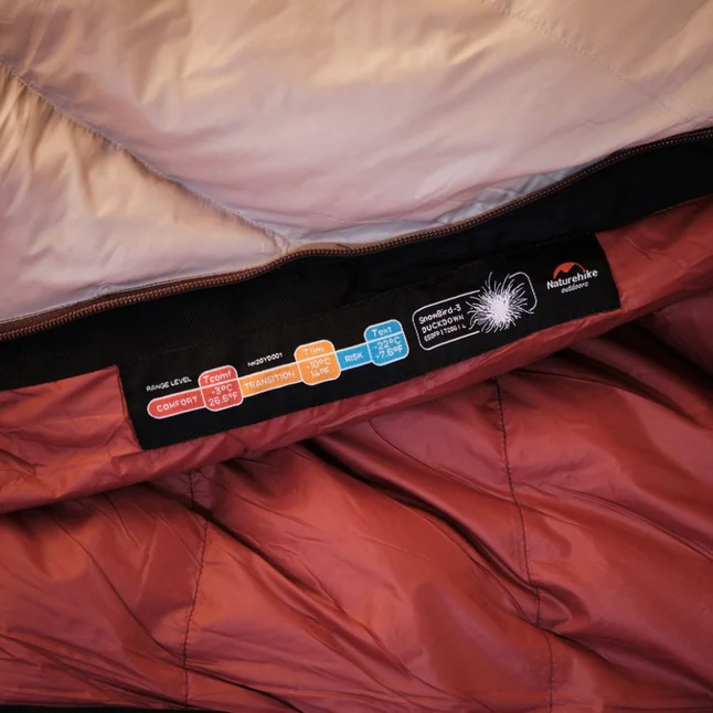 Спальник з натуральним пухом Naturehike Snowbird NH20YD001, p-р L, коричневий 720 г — Photo 18