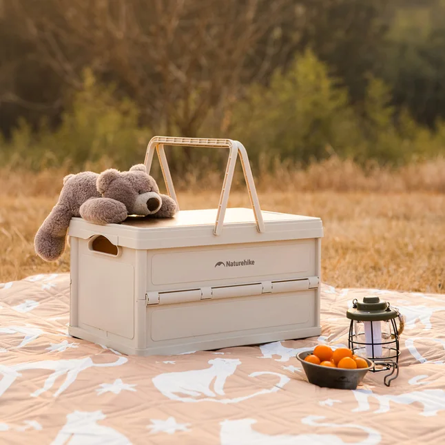 Складной контейнер для хранения с ручкой Naturehike Lingyue R CNK2550XB017, 25 л, светло-бежево-серый — Photo 10