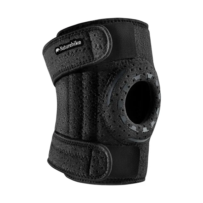 Бандаж на коліно туристичний з пружинною підтримкою Naturehike Qingyue CNK2650DS010, чорний