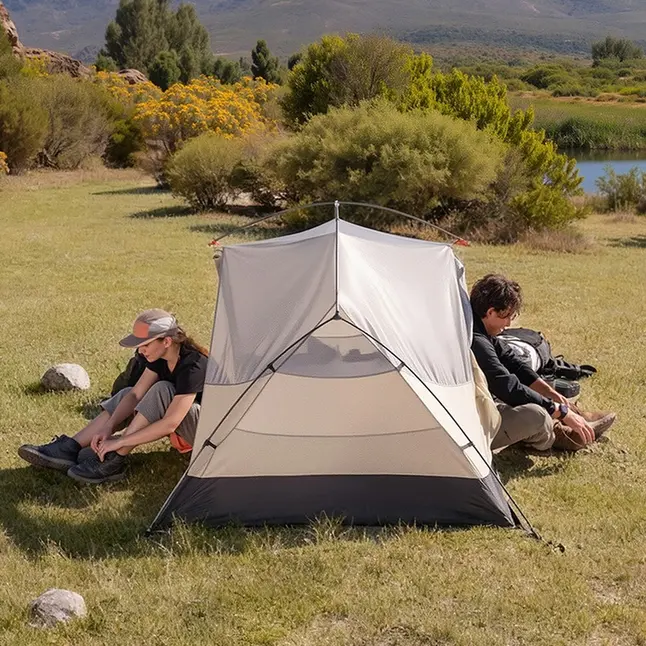 Намет надлегкий двомісний з футпринтом Naturehike Mongar CNK2550WS037, 20D, сiрий — Photo 1