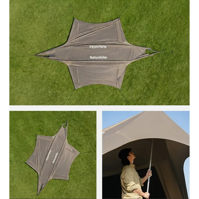 Тент туристический Naturehike Cloud Skies Tarp Lite CNK2650WS023, 960 х 485 х 260 см, темно-коричневый — Photo 1