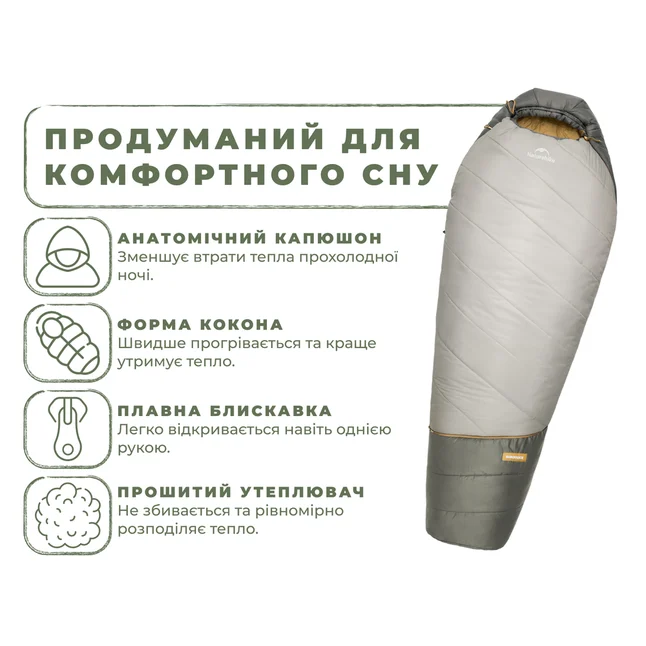 Спальник Naturehike Pro MG270 CNK2550WS044, p-p L, зеленый — Photo 7