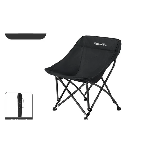 Стілець складаний Naturehike Stellaluna T04 CNK2550JJ022, вуглецева сталь, чорний — Photo 1