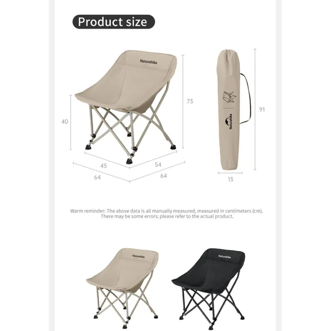 Стілець складаний Naturehike Stellaluna T04 CNK2550JJ022, вуглецева сталь, чорний — Photo 2