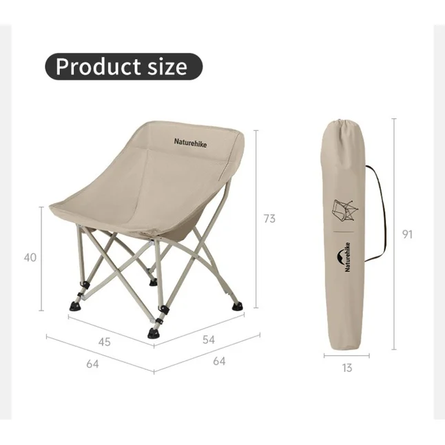 Стілець складаний Naturehike Stellaluna T04 CNK2550JJ022, вуглецева сталь, хакі — Photo 1