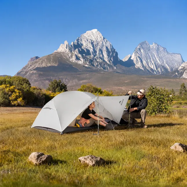 Намет надлегкий двомісний з футпринтом Naturehike Mongar CNK2550WS037, 20D, сiрий — Photo 3