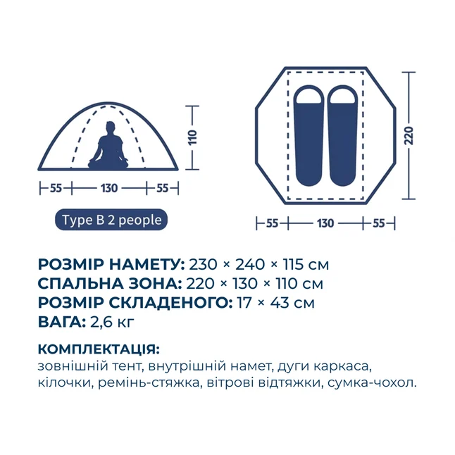 Намет тримісний Naturehike Bleik Series Tent CNK2550WS038, блакитний — Photo 8