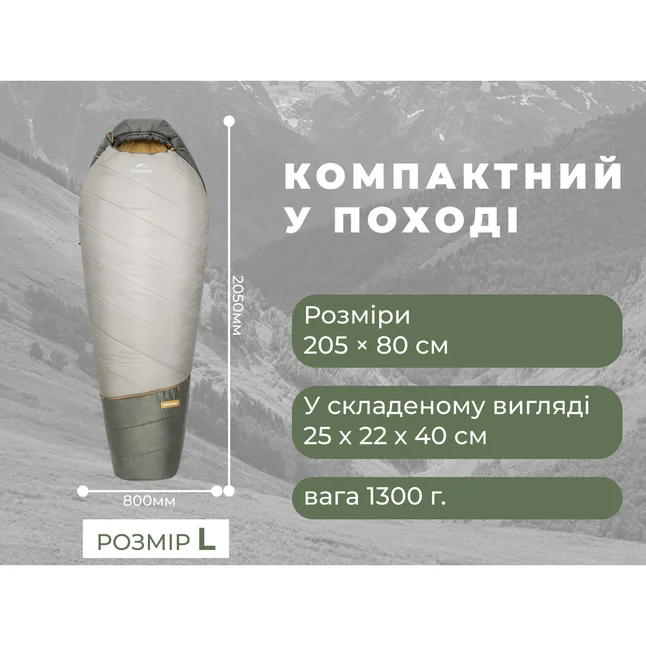 Спальник Naturehike Pro MG270 CNK2550WS044, p-p L, зеленый — Photo 10
