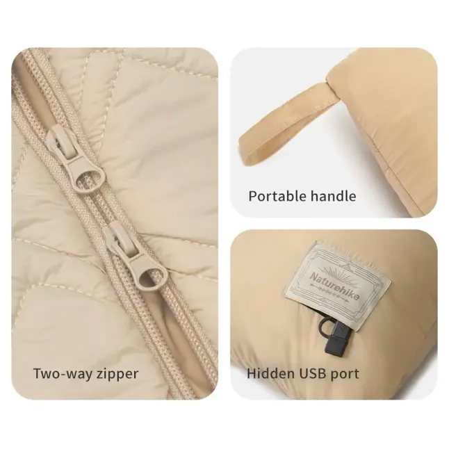 Ковдра з підігрівом Naturehike CNK2450PJ015, 70х150 см, бежева — Photo 1