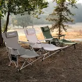 Кресло туристическое складное с высокой спинкой с подставкой для ног Naturehike CNK2550JJ019, бежевый — Photo 7