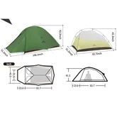 Намет надлегкий двомісний Naturehike Cloud Up Pro CNK2350WS020, темно-зелений — Photo 7