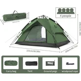Намет чотиримісний автоматичний Naturehike NH21ZP008, темно-зелений — Photo 14