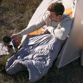 Спальник з натуральним пухом Naturehike CW400 NH18C400-D, p-р L, жовто-сірий (6927595794562) — Photo 17
