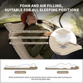 Матрац з подушкою ортопедичний одномісний Naturehike CNK2450WS020, самонадувний, 200х63х10 см, бежевий — Photo 8