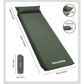 Матрац з подушкою ортопедичний одномісний Naturehike CNK2450WS020, самонадувний, 200х63х10 см, темно-зелений — Photo 8