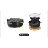 Настільна кругла піч із решіткою гриль Naturehike CNK2550CF010, 36*32.6*12 см, хромоване залізо (6977465869418) — Photo 9