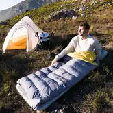 Спальник з натуральним пухом Naturehike CW400 NH18C400-D, p-р L, жовто-сірий (6927595794562) — Photo 14