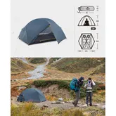 Намет двомісний ультралегкий Naturehike Mongar UL NH19M002-J, темно-синій — Photo 16