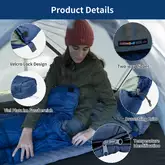 Спальник с капюшоном Naturehike MJ300 CNK2300SD014, темно-голубой — Photo 15